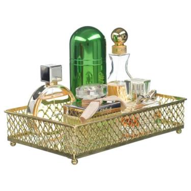 Imagem de Bandeja Com Espelho Decorativa P/ Perfumes Banheiro Lavabo - PGB