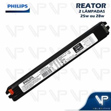 Imagem de Reator eletrônico philips p/lâmpada fluorescente 2x25w 28w 220v