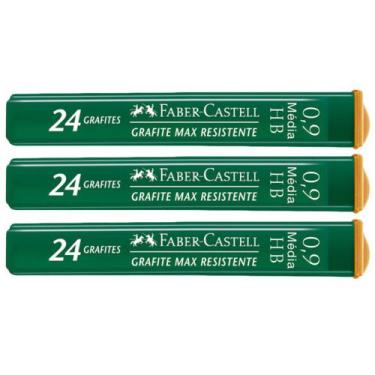 Imagem de Kit 03 Grafites Técnico Polymer 0.9mm HB/2B/B Faber-Castell Tubo c/ 24