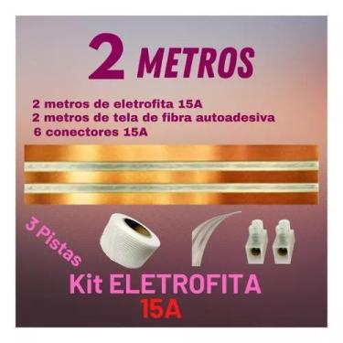 Imagem de Kit Fita Elétrica 3 Pistas - 2 Metros Eletrofita 15a Adesiva
