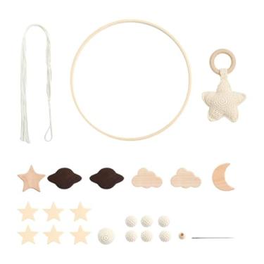 Imagem de menolana Berço de bebê, móbiles, decoração de berçário, madeira, nuvem, lua, artesanato, faça você mesmo, cama, decoração, sino de cama, brinquedos para