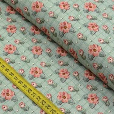 Imagem de Tecido Estampado para Patchwork - Requinte: Mini Floral Sweet Menta (0