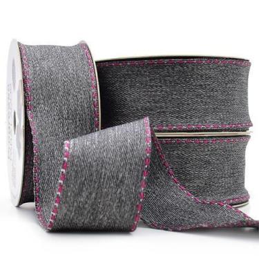 Imagem de Fita para Laços Progresso N09 Jeans Mescla com Pesponto - 38mm com 10 