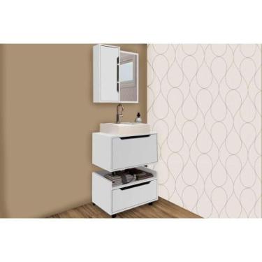 Imagem de Armário c/ Balcão Banheiro Suspenso BN3646 e c/ Rodízios BN3647 60cm e