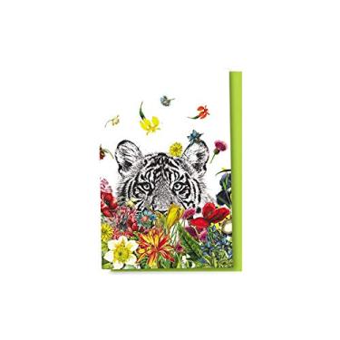 Imagem de Tree-Free Greetings Conjunto de cartões de anotações Eco Notes com 12 flores de tigre branco em caixa para todas as ocasiões, 10 x 15 cm (FS56930)