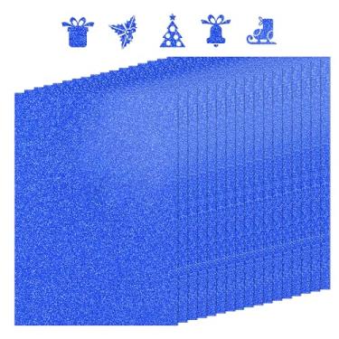 Imagem de BEISHIDA A4 Cartolina com glitter de 21,6 x 28 cm, papel brilhante azul royal para artesanato, papel brilhante premium 250GSM para Cricut, scrapbook, criação de cartões, projetos de arte DIY e