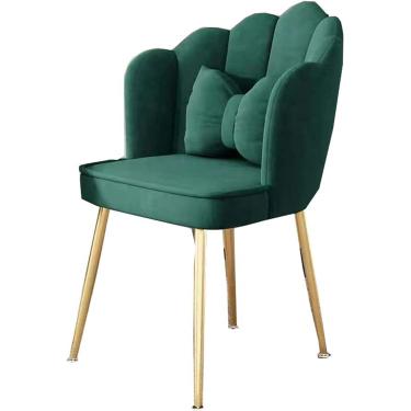 Imagem de Cadeira moderna de escritório doméstico, pernas grandes de metal, linda mesa de jantar, cômoda de maquiagem para sala de estar, cadeira de lazer com travesseiro para quarto, cadeiras da sala