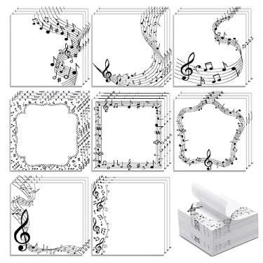 Imagem de Blocos de notas adesivas engraçadas com tema musical de 7,5 x 7,5 cm, presentes divertidos para agradecimento de professores de música, lembretes de mensagens, para material escolar de escritório (pacote com 64)