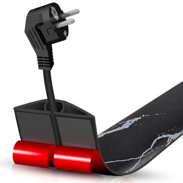 Imagem de Escondedor autoadesivo para cabo de chão, gerenciamento de cabos de 9 m, protetor de faixa de extensão para fios, evita viagens de cabos para escritórios, academias, exposições. Cavidade: 1,2 cm (L) x