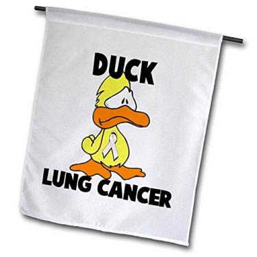 Imagem de 3dRose fl_114439_2" Bandeira de jardim com design de fita de conscientização sobre o câncer de pulmão de pato com design de causa de fita de conscientização sobre o câncer