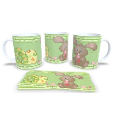 Imagem de Caneca de Porcelana Branca Personalizada Coleção Páscoa Feliz