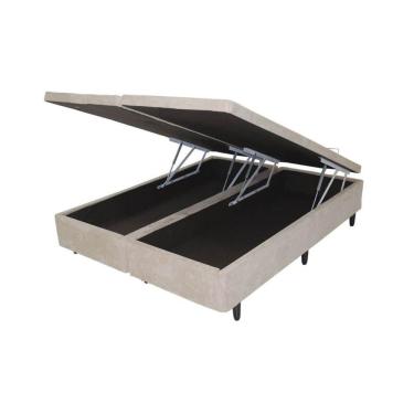 Imagem de Cama Box Baú Queen Bipartido Premium 4 amortecedores 158x198x40cm