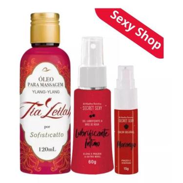 Imagem de Óleo para Massagem Tia Leilah + Lubrificante Íntimo A Base De Água Sec