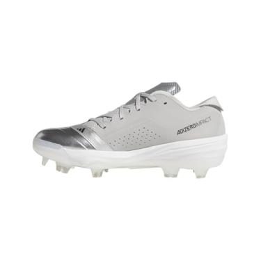 Imagem de adidas Tênis de beisebol masculino Adizero Impact TPU Silver Speed, Prata metálico/preto/cinza, 47