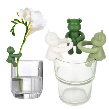 Imagem de Amigo de propagação de plantas, suporte de plantas para brotos, caules, brotos e estacas, 3 peças de suporte de propagação de plantas bonitos para amantes de plantas de jardim interno (2 ursos verdes