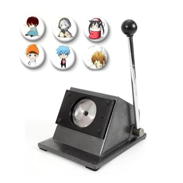 Imagem de Cortador de círculo de crachás, máquina de corte de cartão de 25 mm-75 mm, fabricante de botões, cortador de perfuração gráfico redondo manual de mesa de metal para fabricação de crachás de