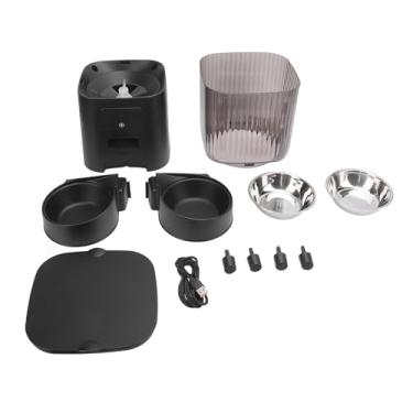 Imagem de Alimentador de Animais de Estimação, Alimentador de Gatos Automáticos de Grande Capacidade Prática Com Controle Remoto Tigelas Duplas Design Design Cronometrado Transparente de