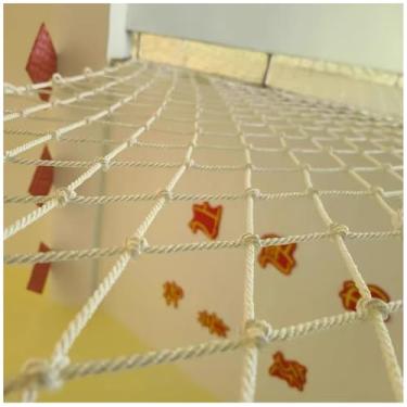 Imagem de Rede branca antiqueda, rede de corda de segurança interna para crianças, rede de grade de decoração de terraço ao ar livre, rede protetora para cerca de jardim, rede de proteção de varanda para