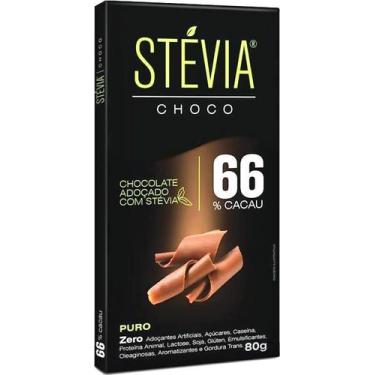 Imagem de Chocolate Stévia Choco 66% Cacau Adoçado com Stévia Genevy 80g