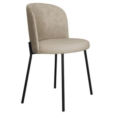 Imagem de Cadeira Decorativa Elegance Base Preto material sintético Bege - Monta