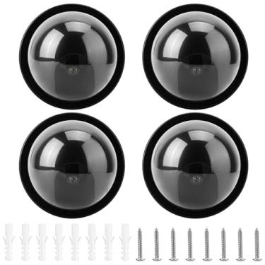Imagem de Câmera de segurança falsa do manequim do CCTV da câmera da simulação de 4pcs Dome com luz conduzida de piscamento (Black)