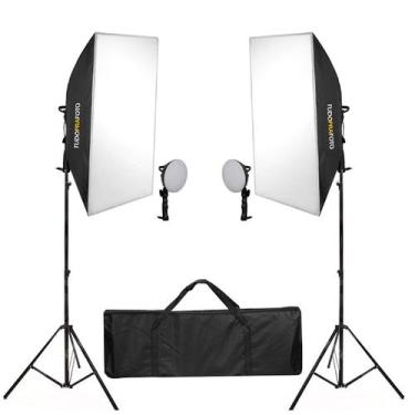 Imagem de Luz de Estúdio Softbox 50X70 c/ Iluminador Led Bivolt SHLED-004 - Tudo