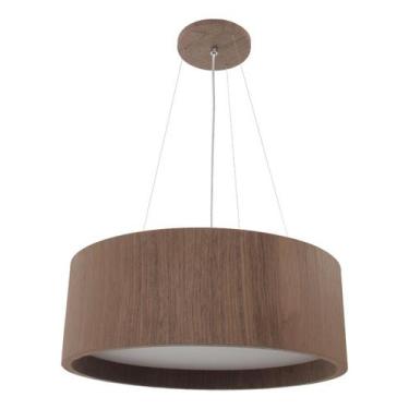 Imagem de Lustre Pendente Sobrepor de Madeira Redondo 35 cm Imbuia - DSMIX RJ
