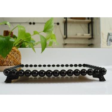 Imagem de Bandeja Luxo Decoração Pérola Preto Aparador Perfumes B087 - Ciranda a