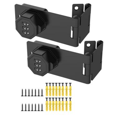 Imagem de Anobeyi Fechadura de armário mecânica sem chave com combinação, fechadura dupla de ângulo reto de 90 graus, travas de ferrolho rotativo com senha para armário de arquivos de escritório, gavetas de