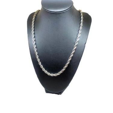 Imagem de Corrente Masculina Cordão Baiano Prata 70cm  Estilo e Poder - Gol Mix