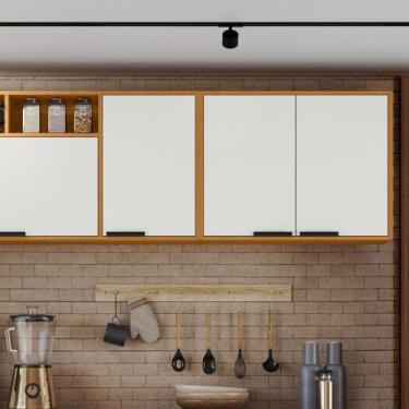 Imagem de Armário Aéreo 80cm 02 Portas Ravena Poliman Móveis, Freijo e Off Aceti