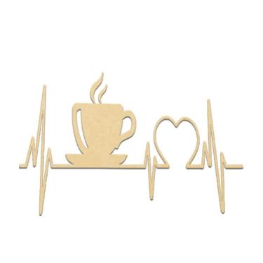 Imagem de Placa Decorativa Cardiograma Café Mdf Natural [F031]