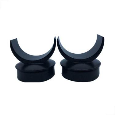 Imagem de Conexão Fixa Para Corrimão Guarda Corpo 2 Pol Preto 2pçs - Fast Vidros