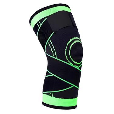 Imagem de 1 Par Joelheira Compressão Tenso Perna Alivia Dores Verde