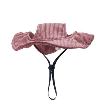 Imagem de Gralara Linda chapéu de balde de estimação, boné de cão de verão, cordão ajustável, chapéu de gorjeta de cachorro respirável para pin, M