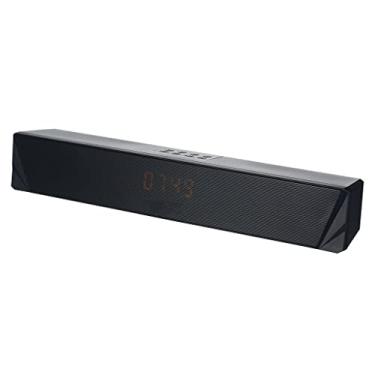 Imagem de Alto-falante de mesa de 2 x 5 W BT5.0 Soundbar, alarme, exibição de tempo, suporte AUX em cartão USB TF para TV Latop PC Smartphone
