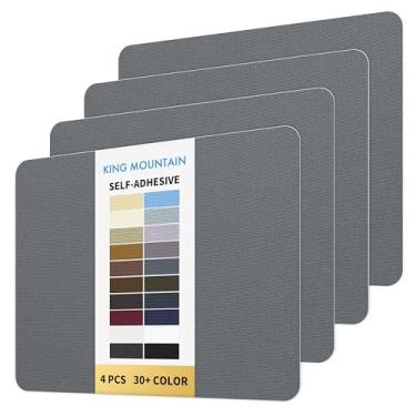 Imagem de KING MOUNTAIN Patch de reparo de tela 22 x 28 cm, 4 peças, adesivo de tecido impermeável para sofás, tendas, móveis, sacolas, assentos de carro (cinza carvão)