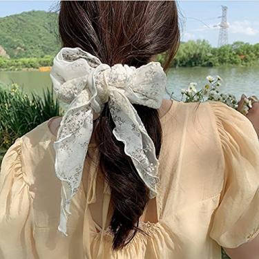 Imagem de Cachecol de seda francesa faixa de cabelo amarrado feminino verão super fada temperamento gravata borboleta faixa de cabelo trançado salário 2021 faixa de cabelo trançado (cor: D) (B)