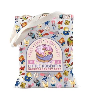 Imagem de TSOTMO Animal Movie Merch Big Donut Coffee Shop Tote Bag para fãs de desenhos animados Nick and Judy presente de viagem WDW, Sweet Tasty