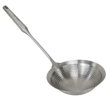Imagem de EIKS Escumadeira de aço inoxidável concha com fenda para cozinhar, escorrer, fritar, legumes, massas, batata, total de 44,7 cm de comprimento