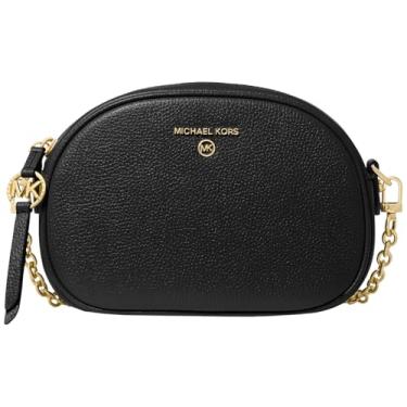 Imagem de Michael Kors Bolsa transversal oval pequena com pingente Jet Set para câmera, Preto, One Size