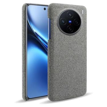 Imagem de Capa para vivo X200 5G,Capa desenhada em lona,Case Protetora Ultrafina com Empunhadura Macia,Design em Tecido Antichoque e Antiarranhões-Gray