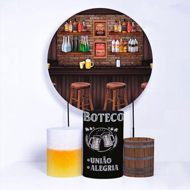 Imagem de Kit Painel de Festa Redondo e Trio Capa Cilindro Boteco - Fera Print