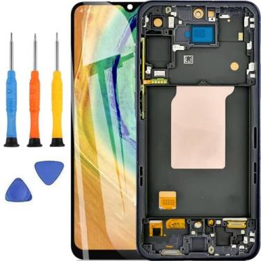 Imagem de Tefnkiee Substituição de tela para Samsung Galaxy A55 para Samsung A55 5G com moldura SM-A556B SM-A556B/DS SM-A556U SM-A556V SM-A556E tela LCD digitalizador tela sensível ao toque preta 6,6 polegadas