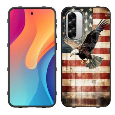 Imagem de GFEWYTJYJ Capa para Galaxy A36 5G / A56 5G, capa protetora de borracha macia TPU flexível com absorção de choque para Samsung Galaxy A36 5G / A56 5G 2025, bandeira americana águia careca