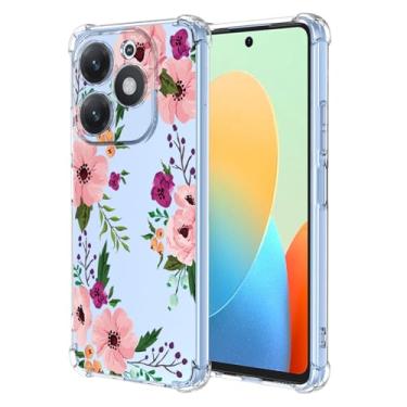 Imagem de RRXSYXL Para Tecno Spark 20C, Tecno Spark GO 2024, Tecno Spark 20, Smart 8, Tecno Pop 8, HOT 40I, Capa Smart 8 HD com estampa floral transparente, macia à prova de choque, flor de cerejeira, Spark 20C