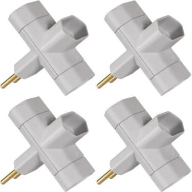 Imagem de 4 Adaptador De Tomada Tipo T Benjamin 2 Pinos 110/220V ADP1-21 - MarGi