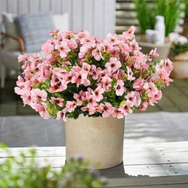 Imagem de Beksodi 12 pacotes de flores artificiais artificiais (rosa)
