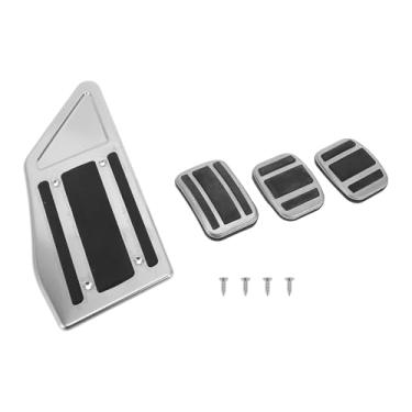 Imagem de Hihaha 4 peças de almofadas de pedal para pedal acelerador de pé para Peugeot 508 2012-2014 aço inoxidável prateado