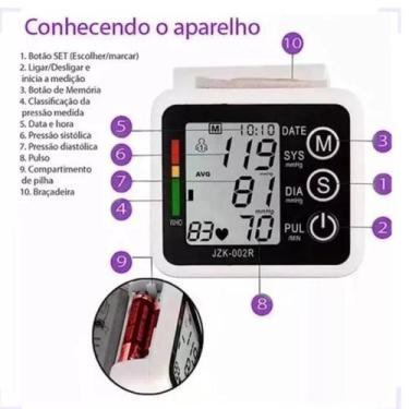 Imagem de Aparelho Pressão Esfigmomanômetro Elétrico Digital Pulso  - Home Goods